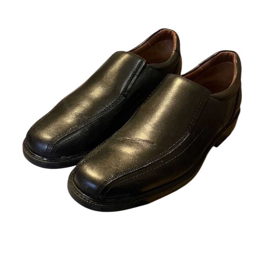 Johnston & Murphy Stanton Black Waterproof Leather Slip-On Shoes Men's Size 11